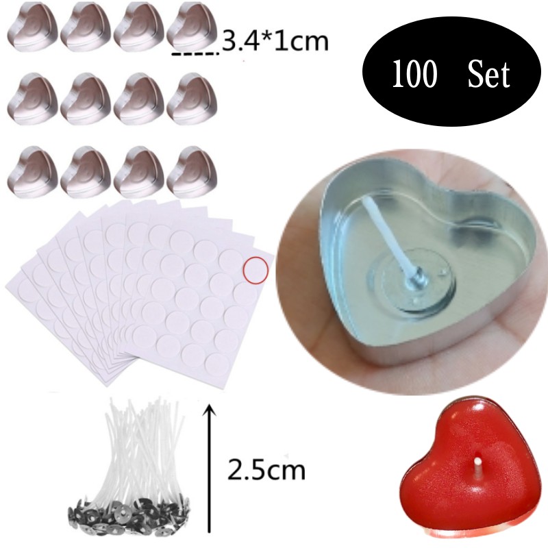 100 Sets Heart shaped Empty Al - Candle Making Course 评论和价格