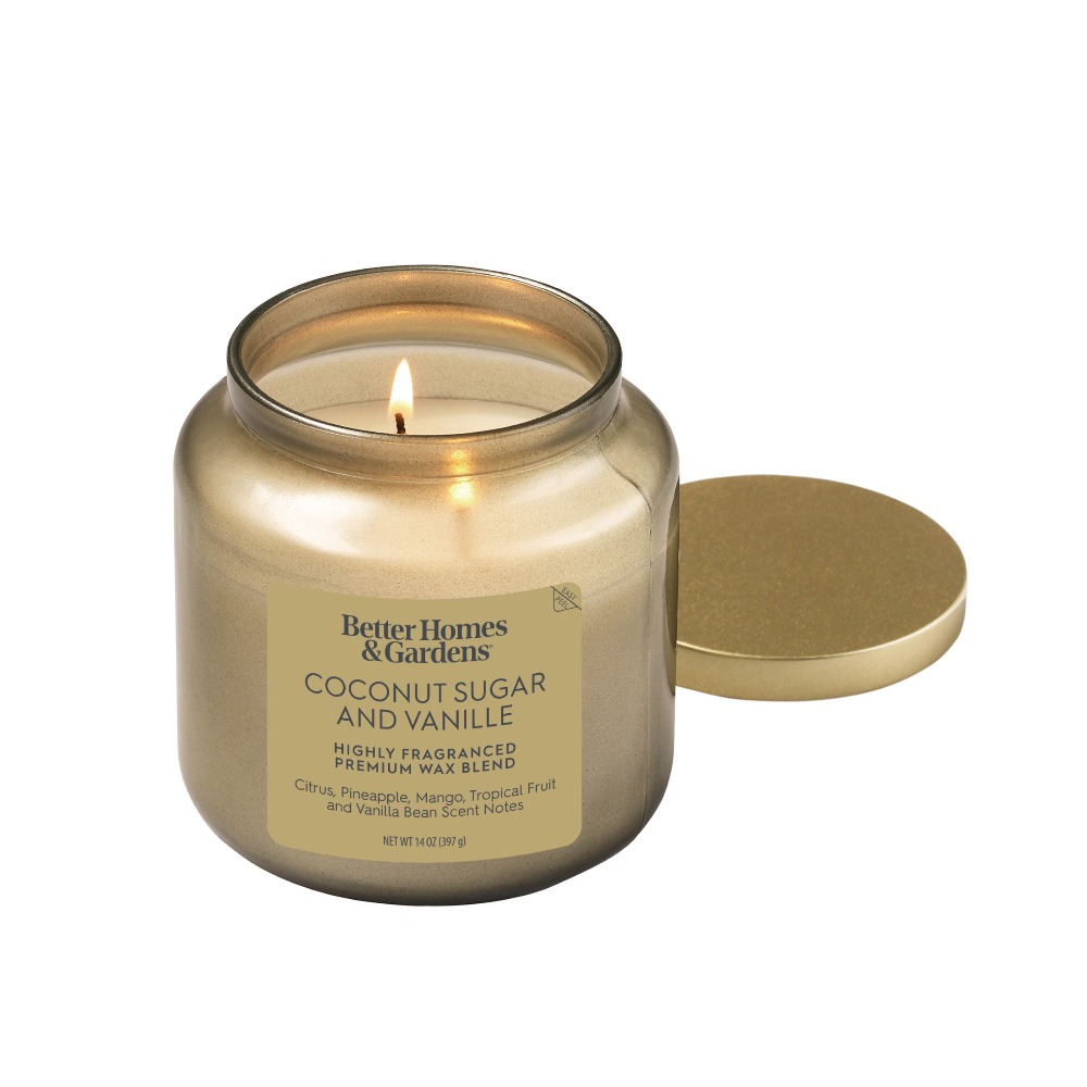 2-Wick Gold Glass Jar Candle w - Coconut Wax Flake 评论和价格