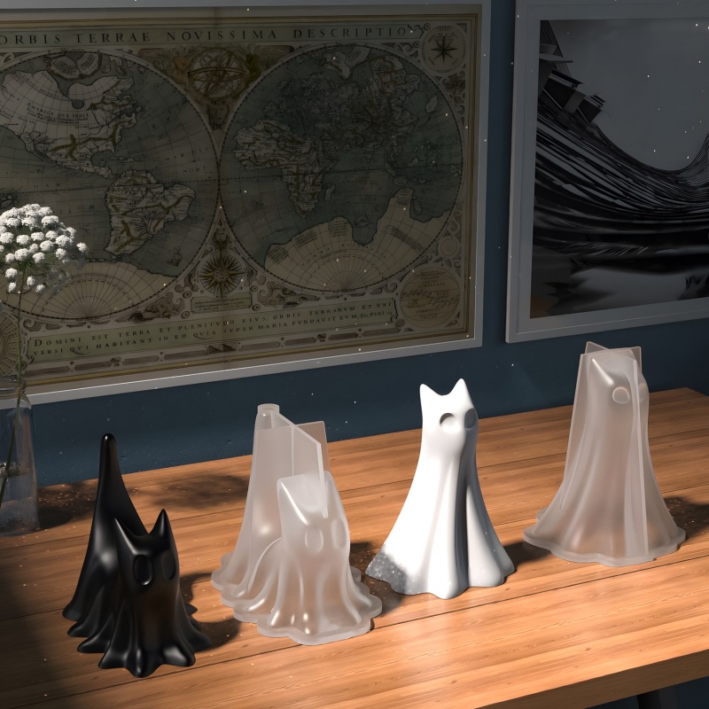 Ghost Cat Halloween Desktop Or - Candle Making Factory 评论和价格