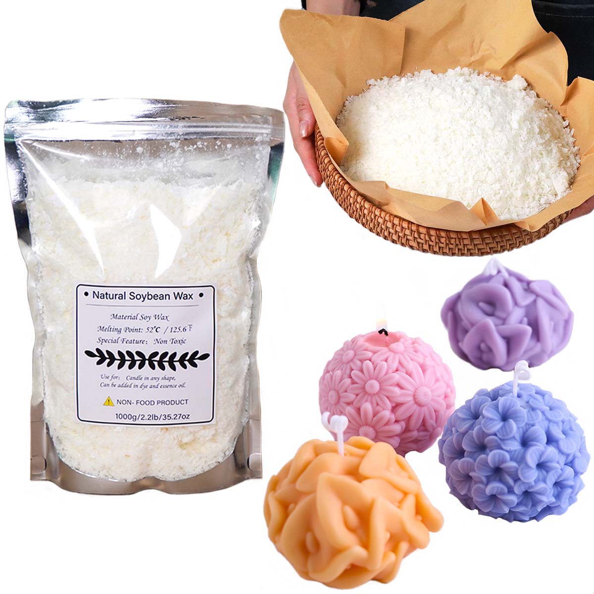 100/250/500/1000g Natural Soy  - Candle Making Kits 评论和价格