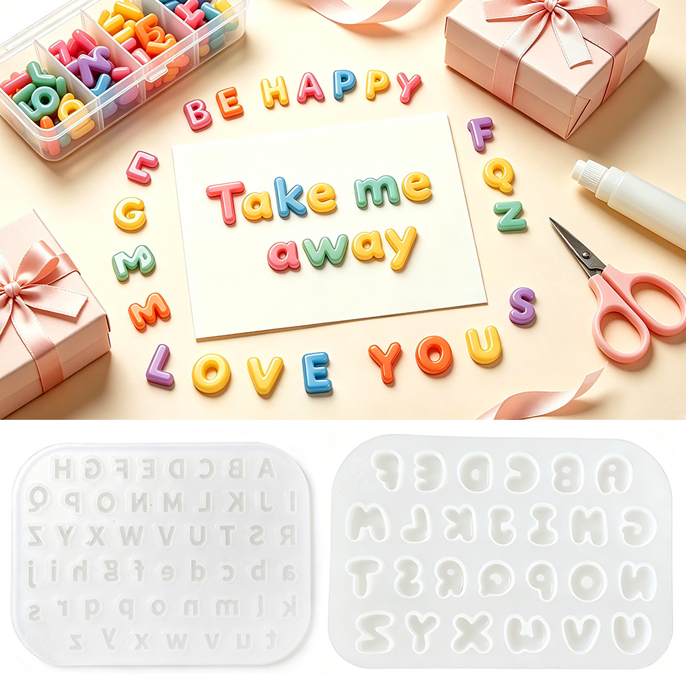 2Pcs Mini Letter Silicone Mold - Candle Making Kits 评论和价格