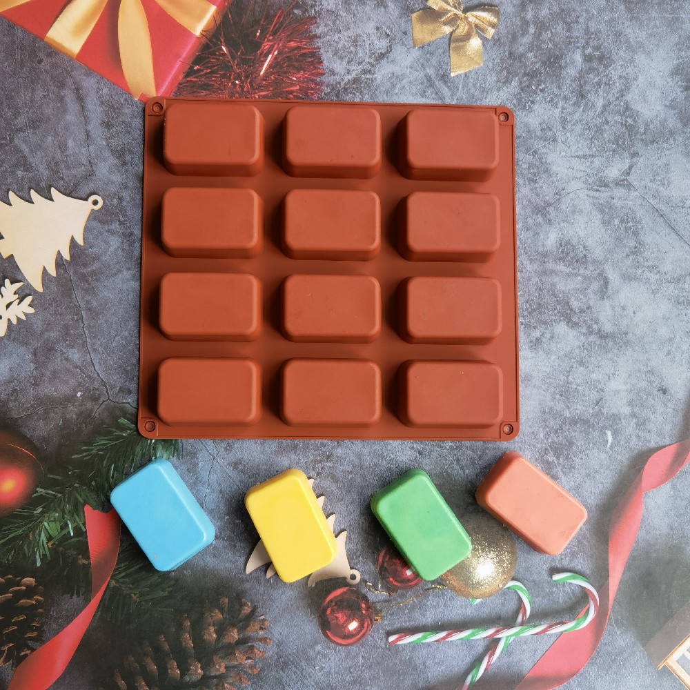 12 Cavity Square Silicone Soap - Candle Making Course 评论和价格