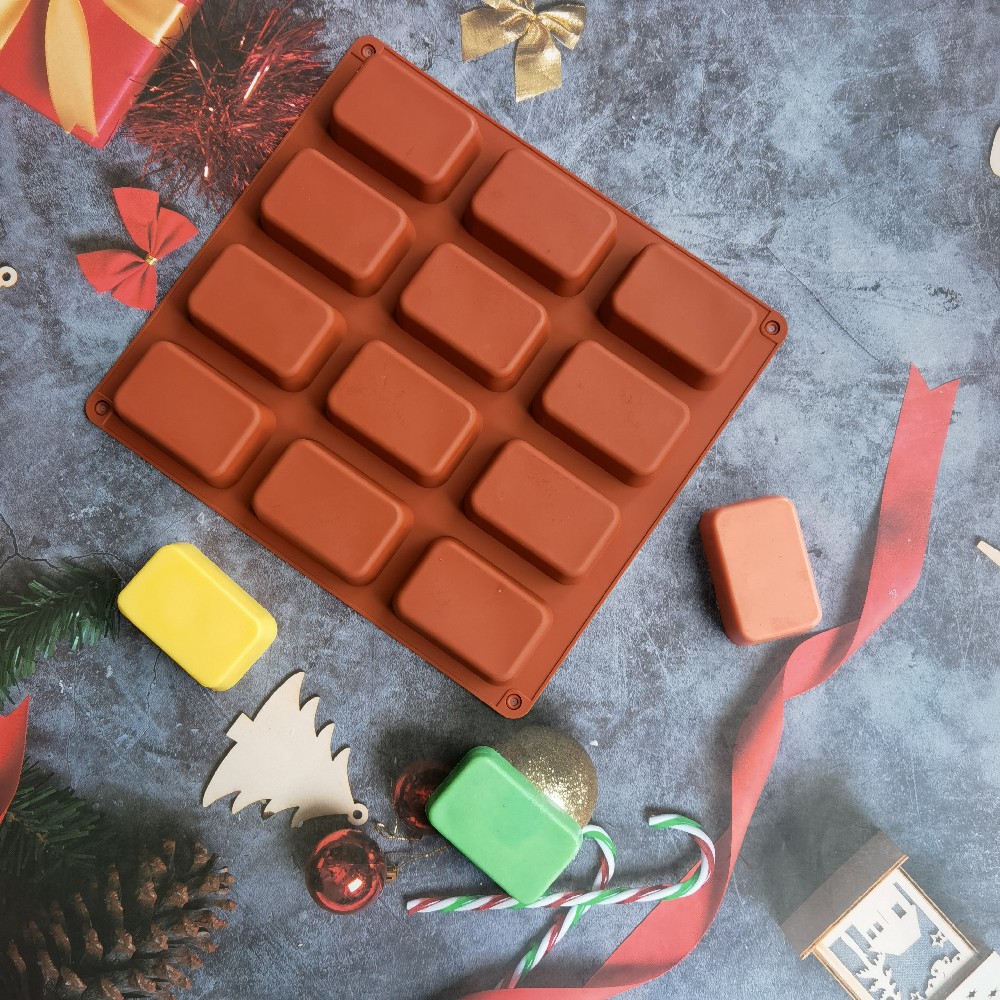 12 Cavity Square Silicone Soap - Candle Making Course 评论和价格