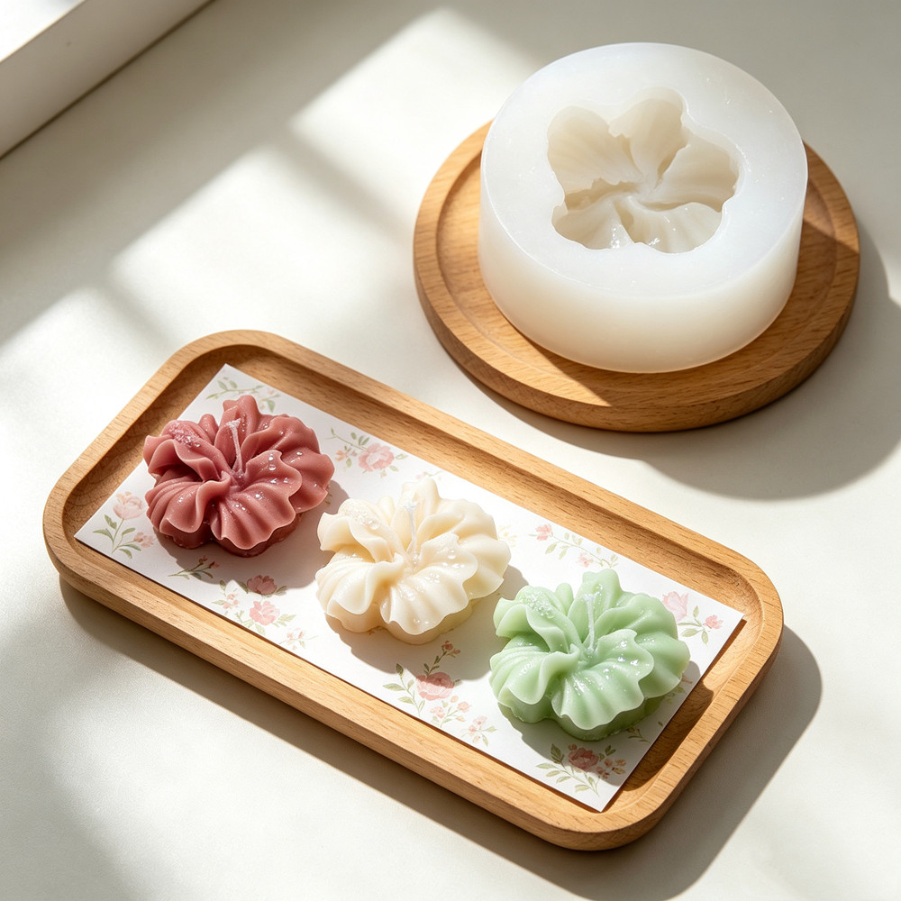 2pcs Hibiscus Flower Candle Mo - Candle Making Kits 评论和价格