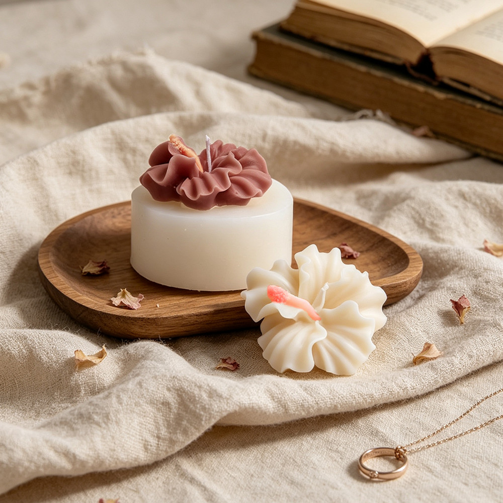 2pcs Hibiscus Flower Candle Mo - Candle Making Kits 评论和价格